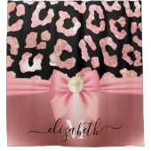 Rideaux De Douche Empreinte de léopard et Bow (Devant)