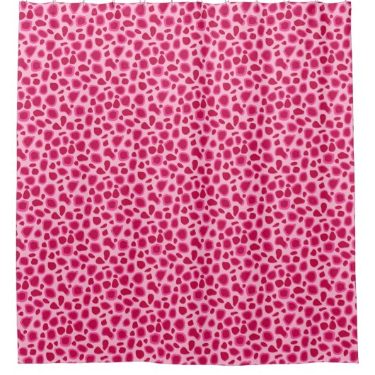 Rideaux De Douche Empreinte de léopard, Fuchsia et Pink clair (Devant)