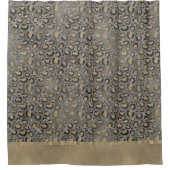 Rideaux De Douche Empreinte de léopard Glittery sur Glossy Grey (Devant)