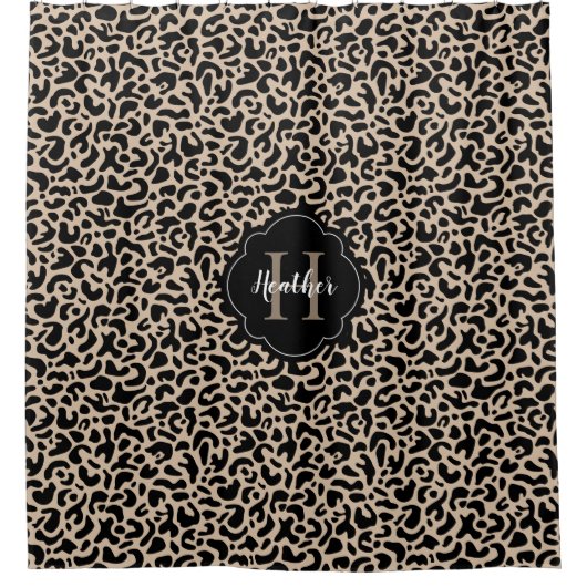 Rideaux De Douche Empreinte de léopard monogramme élégant (Devant)