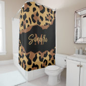 Rideaux De Douche Empreinte de léopard Monogramme mignon (En situation)