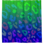 Rideaux De Douche Empreinte de léopard Ombre Blues (Devant)