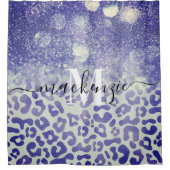 Rideaux De Douche Empreinte de léopard Parties scintillant bleue (Devant)