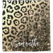 Rideaux De Douche Empreinte de léopard Parties scintillant d'or (Devant)