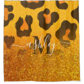 Rideaux De Douche Empreinte de léopard Parties scintillant d'or (Devant)