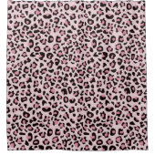 Rideaux De Douche Empreinte de léopard rose (Devant)