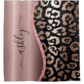 Rideaux De Douche Empreinte de léopard rose Gold Foil (Devant)
