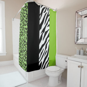 Rideaux De Douche Empreinte de léopard, Zebra Print, Poster de anima
