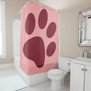 Rideaux De Douche Empreinte de patte d'animal Rubis Antique