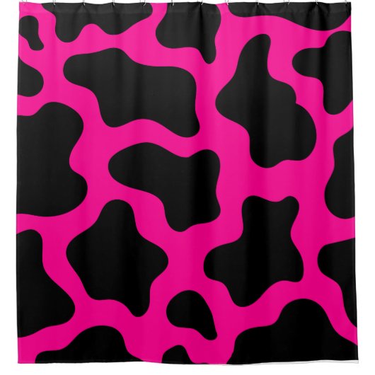 Rideaux De Douche empreinte de vache rose chaude (Devant)