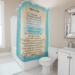 Rideaux De Douche Empreintes de pas dans le poème religieux de sabl