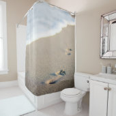 Rideaux De Douche Empreintes de pas sur une plage sablonneuse (En situation)