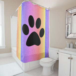 Rideaux De Douche empreintes de pattes Pink Multicolor Rose Rose Par