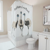 Rideaux De Douche Emus Bird Lovers Personnalisé (En situation)