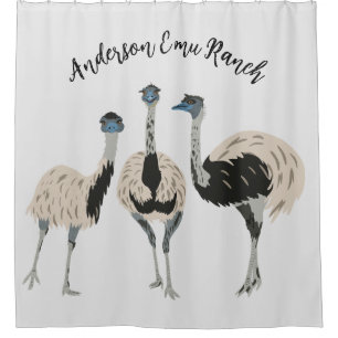 Rideaux De Douche Emus Bird Lovers Personnalisé