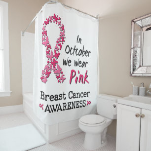 Rideaux De Douche En Octobre nous portons rose Cancer du sein Sensib