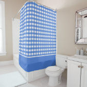 Rideaux De Douche En vichy en bleu et blanc (En situation)