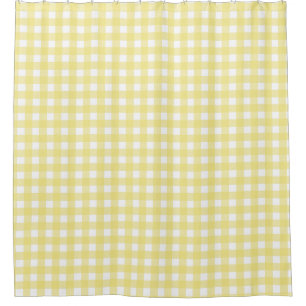 Rideaux De Douche En vichy jaune pâle et blanc
