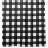 Rideaux De Douche En vichy simple en noir et blanc (Devant)