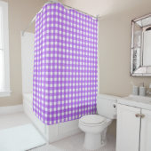 Rideaux De Douche En vichy violet brillant (En situation)