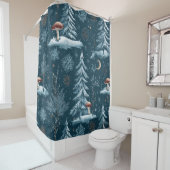 Rideaux De Douche Enchanted Winter Forest Night Pattern (1) (En situation)