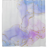 Rideaux De Douche Encre d'alcool rose, pourpre et bleu (Devant)