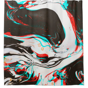 Rideaux De Douche Encre Marbrée : Texture Glitch Distortie.