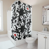 Rideaux De Douche Encre noire et rouge / Splatter + votre backgr. &  (En situation)