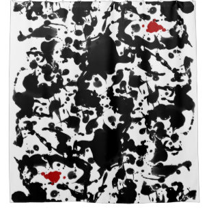 Rideaux De Douche Encre noire et rouge / Splatter + votre backgr. &