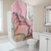 Rideaux De Douche Encre, peinture, abstraite. Fermeture du tableau.  (En situation)