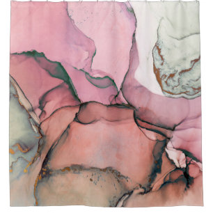 Rideaux De Douche Encre, peinture, abstraite. Fermeture du tableau.