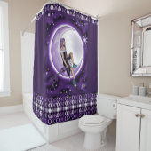 Rideaux De Douche Enfant mauve lune (En situation)