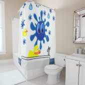 Rideaux De Douche enfants bain canards jaunes (En situation)