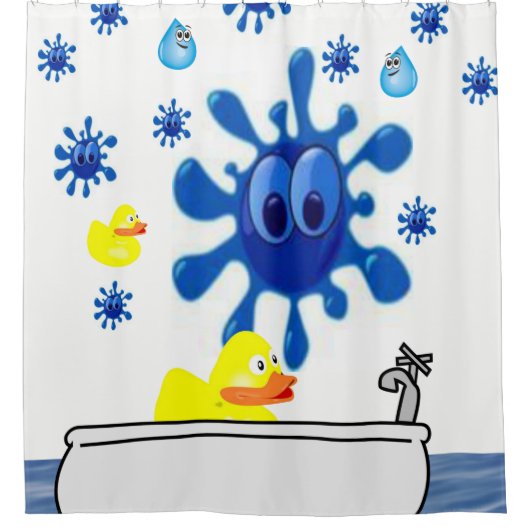 Rideaux De Douche enfants bain canards jaunes (Devant)