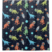 Rideaux De Douche Enfants Dinosaur Astronaut Motif (Devant)