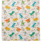 Rideaux De Douche Enfants Dinosaur Motif voyageur (Devant)