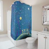 Rideaux De Douche Enfants Regardant Night Sky (En situation)