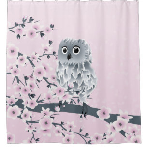 Rideaux De Douche Enfants roses de fleurs de cerisier mignonnes de