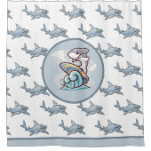 Rideaux De Douche Enfants Surfeur Requin (Devant)