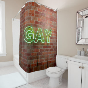 Rideaux De Douche Enseigne néon gay illuminée SlipperyJoe lumineuse