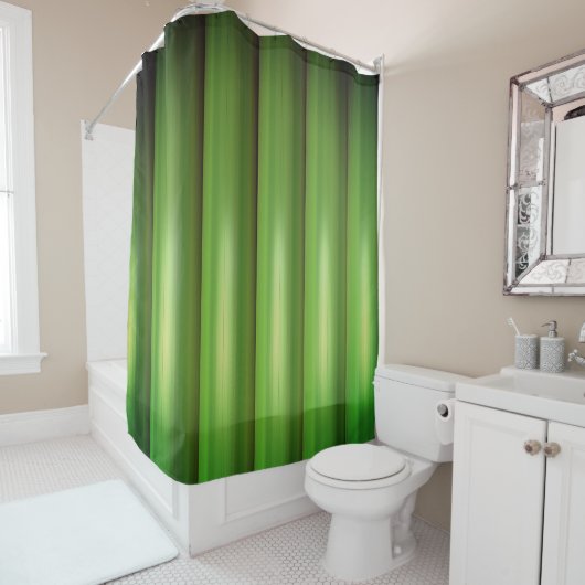 Rideaux De Douche Ensemble de bambou vert (En situation)