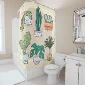 Rideaux De Douche Ensemble de plantes de maison mignons dans des pot (En situation)