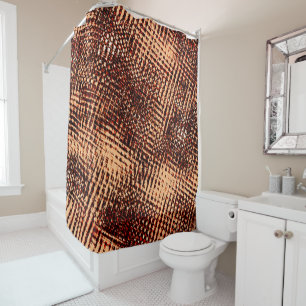 Rideaux De Douche Épais rayures croisées en orange avec ombre