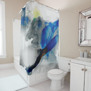 Rideaux De Douche Éphémère - bleu et gris