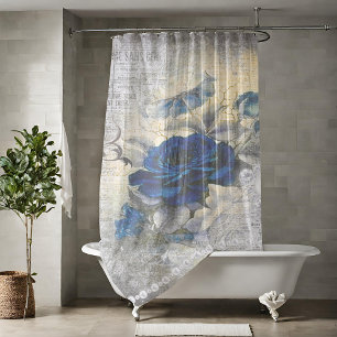 Rideaux De Douche Éphémère Rose victorien bleu foncé