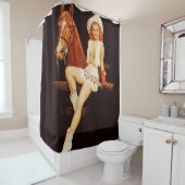 Rideaux De Douche Épingle de fille (En situation)