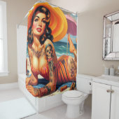Rideaux De Douche Épingle d'été tatouée (En situation)
