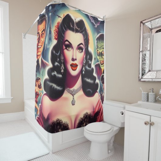 Rideaux De Douche Épingle Goth vintage (En situation)