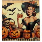 Rideaux De Douche Épingle vintage d'Halloween (Devant)