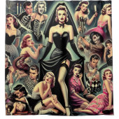 Rideaux De Douche Épingles de Goth vintage (Devant)